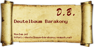 Deutelbaum Barakony névjegykártya